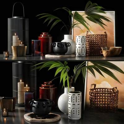 现代柜子饰品摆件组合